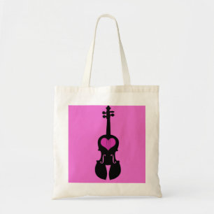 Rosa Herz-Violinen-Taschen-Tasche Tragetasche