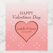 rosa Herz Weinetikett (Einzelnes Label)