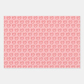 Rosa Herz-Wrapppapier-Set  Geschenkpapier Set (Vorderseite)