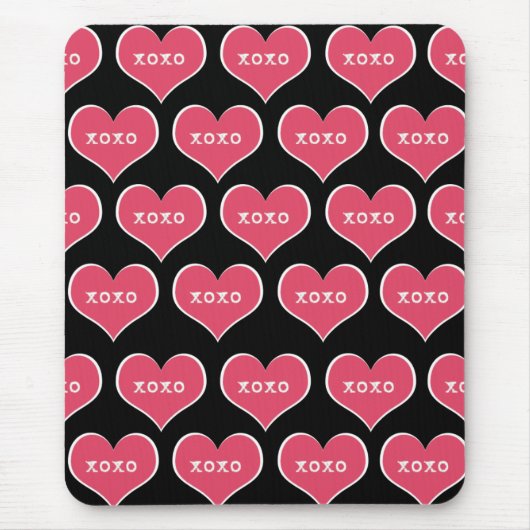 Rosa Herz XOXO Mousepad (Vorne)