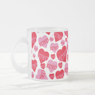 Rosa Herz XOXO Muster Valentine Moderne Mattglastasse