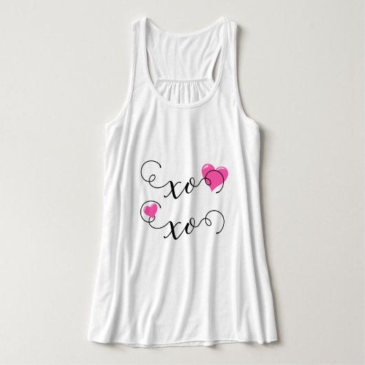 Rosa Herz XOXO Tank Top (Design Vorderseite)