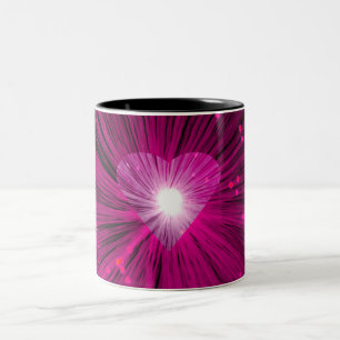 Rosa Herz zweifarbige Tasse