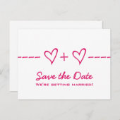 Rosa Herzäquation Save the Date Postkarte (Vorne/Hinten)