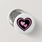 Rosa Herzaufkleber. Button (Vorne & Hinten)