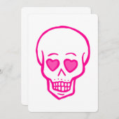 Rosa Herzaugen Einladung (Vorne/Hinten)