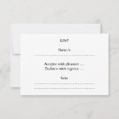 Rosa Herzballon mit schwarzer Kontur. RSVP Karte (Rückseite)