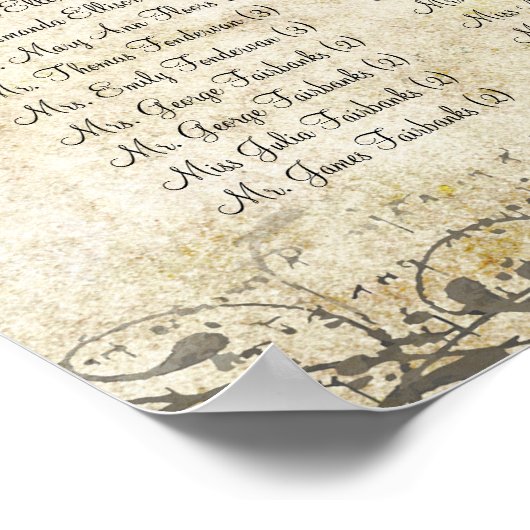 Rosa Herzbaum - 100 bis 150 Gäste - alphabetisch Poster (Ecke)