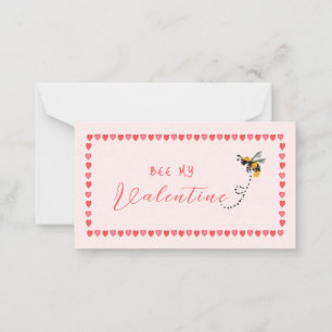 Rosa Herzbiene Mein Mini Valentine Mitteilungskarte