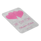 Rosa Herzblasen speichern das Datum Magnet (Rechte Seite)