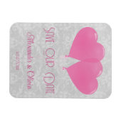 Rosa Herzblasen speichern das Datum Magnet (Horizontal)