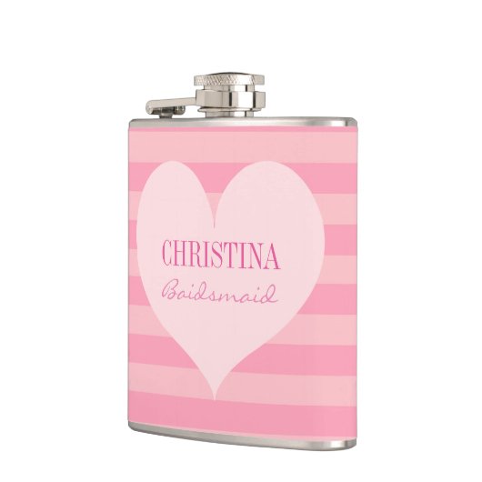 Rosa Herzbrille elegant personalisiert Flachmann (Links)