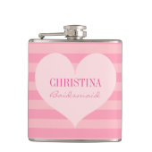 Rosa Herzbrille elegant personalisiert Flachmann (Vorderseite)