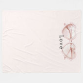 Rosa Herzbrille Liebe Fleecedecke (Vorderseite (Horizontal))