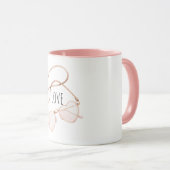 Rosa Herzbrille Tasse (VorderseiteRechts)