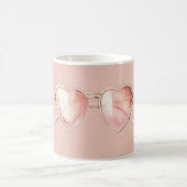 Rosa Herzbrille Zitat Kaffeetasse (Mittel)