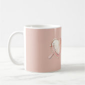 Rosa Herzbrille Zitat Kaffeetasse (Links)