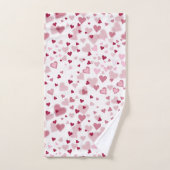 Rosa Herzchen Muster Badhandtuch Set (Handtuch)