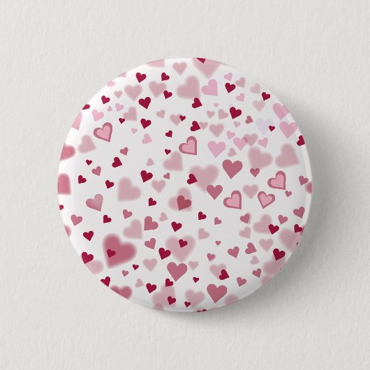 Rosa Herzchen Muster Button (Vorderseite)