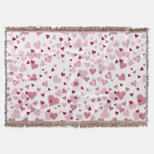 Rosa Herzchen Muster Decke (Vorderseite)