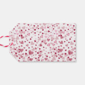 Rosa Herzchen Muster Geschenkanhänger (Rückseite Horizontal)