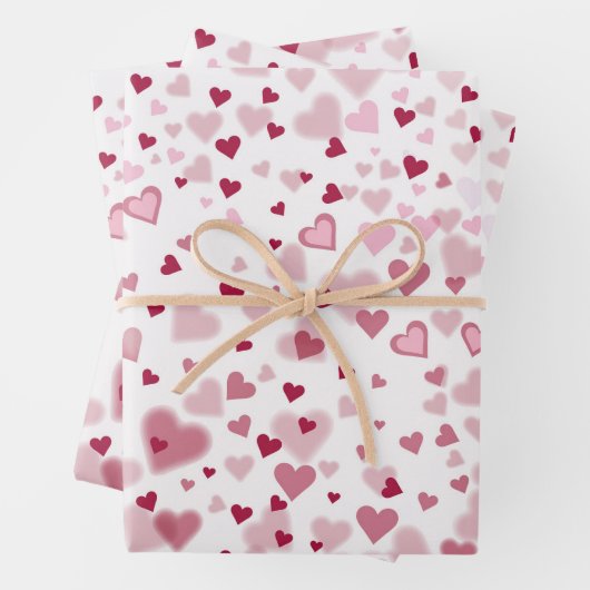 Rosa Herzchen Muster Geschenkpapier Set (Beispiel)