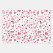 Rosa Herzchen Muster Geschenkpapier Set (Vorderseite)