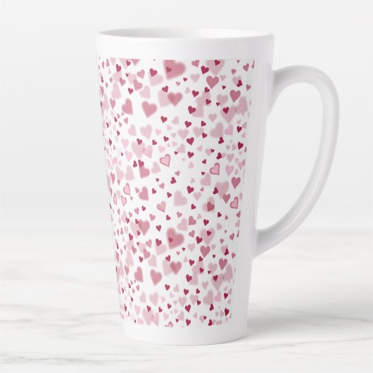 Rosa Herzchen Muster Milchtasse (Rechts)