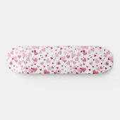 Rosa Herzchen Muster Skateboard (Horizontal)