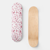 Rosa Herzchen Muster Skateboard (Vorderseite)