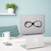 Rosa Herzchen Valentinstag Aufkleber (Laptop auf Schreibtisch)