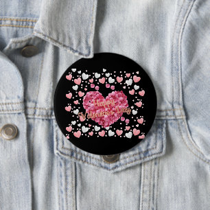 Rosa Herzchen Valentinstag Button