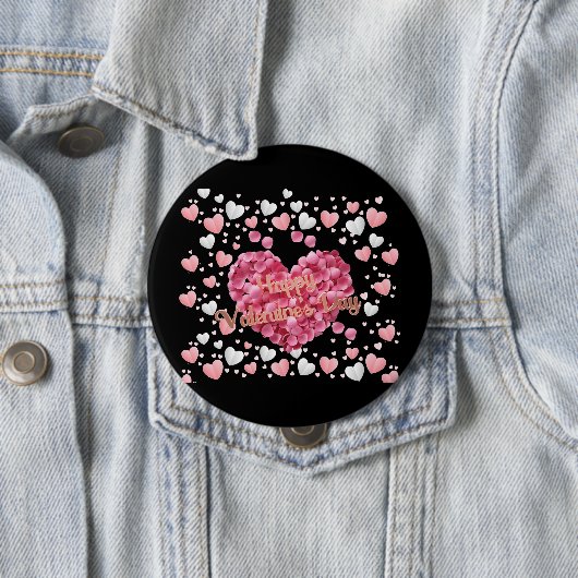 Rosa Herzchen Valentinstag Button (Beispiel)