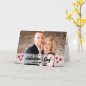 Rosa Herzchen Valentinstag Foto Scribbled Karte (Gelbe Blume)