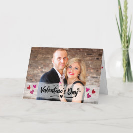 Rosa Herzchen Valentinstag Foto Scribbled Karte