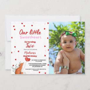 Rosa Herzchen Valentinstag Geburtstag Sweetheart Einladung