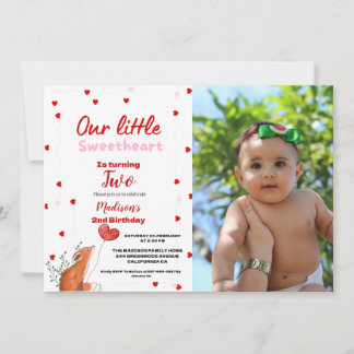 Rosa Herzchen Valentinstag Geburtstag Sweetheart Einladung