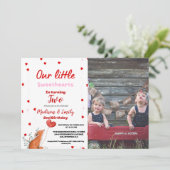 Rosa Herzchen Valentinstag Geburtstag Sweetheart Einladung (Stehend Vorderseite)