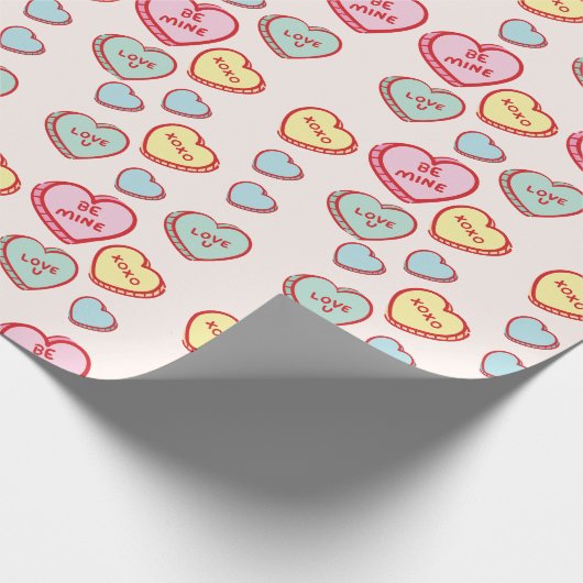 Rosa Herzchen Valentinstag Geschenkpapier (Ecke)