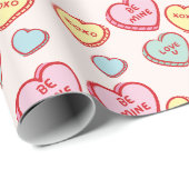 Rosa Herzchen Valentinstag Geschenkpapier (Rolleneckpunkt)