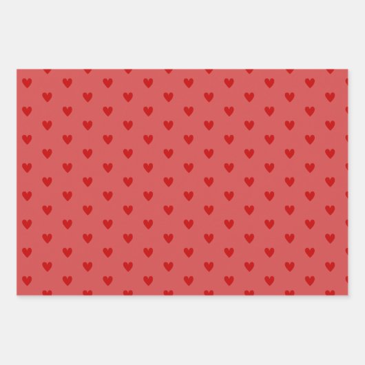 Rosa Herzchen Valentinstag Geschenkpapier Set (Vorderseite 3)