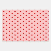 Rosa Herzchen Valentinstag Geschenkpapier Set (Vorderseite 2)