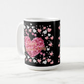 Rosa Herzchen Valentinstag Kaffeetasse (Vorderseite Links)