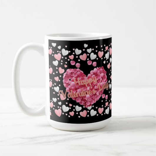 Rosa Herzchen Valentinstag Kaffeetasse (Links)
