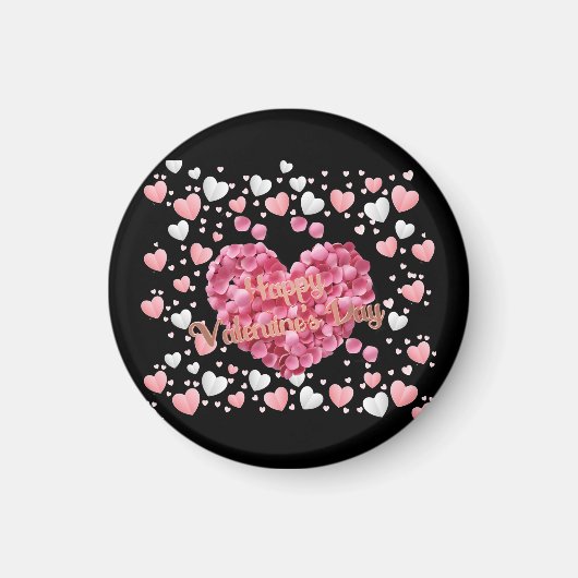 Rosa Herzchen Valentinstag Magnet (Vorne)