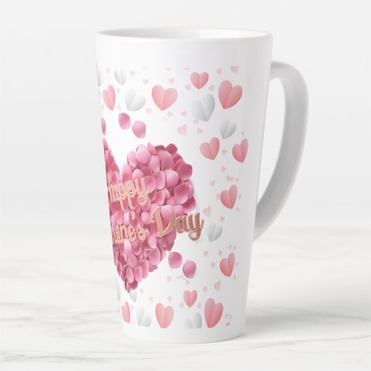 Rosa Herzchen Valentinstag Milchtasse (Rechte Ecke)
