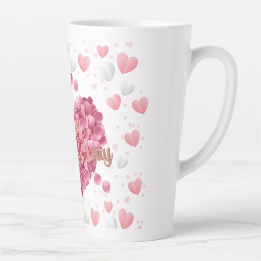 Rosa Herzchen Valentinstag Milchtasse (Rechts)