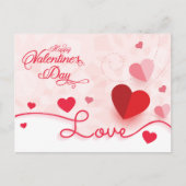 Rosa Herzchen Valentinstag Postkarte (Vorderseite)