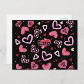 Rosa Herzchen Valentinstag Postkarte (Vorne/Hinten)