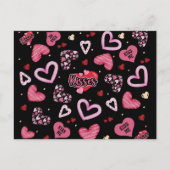 Rosa Herzchen Valentinstag Postkarte (Vorderseite)
